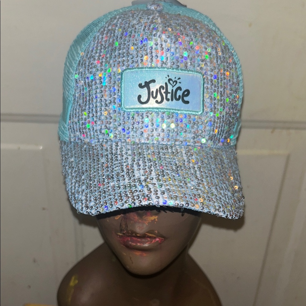 Justice Blue Sequin Kids Hat